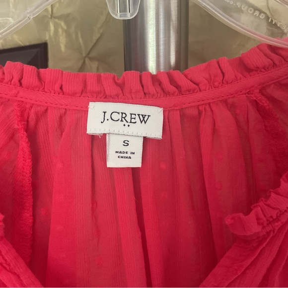 J. Crew Vibrant Coral Eyelet blouse - Picture 4 of 5